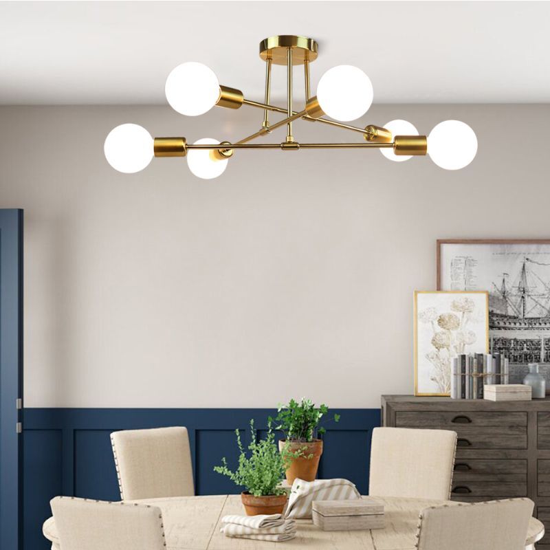 Lustre de Teto Minimalista Dourado - Nordic