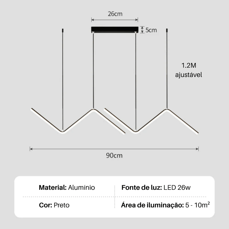 Pendente Minimalista Z Nordic LED - Wave