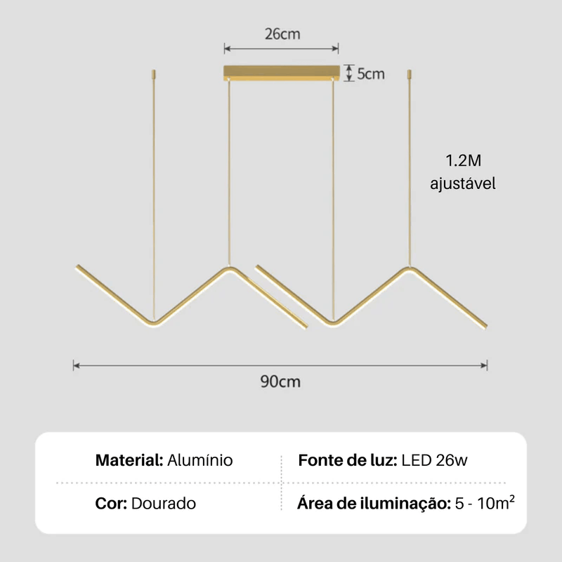 Pendente Minimalista Z Nordic LED - Wave