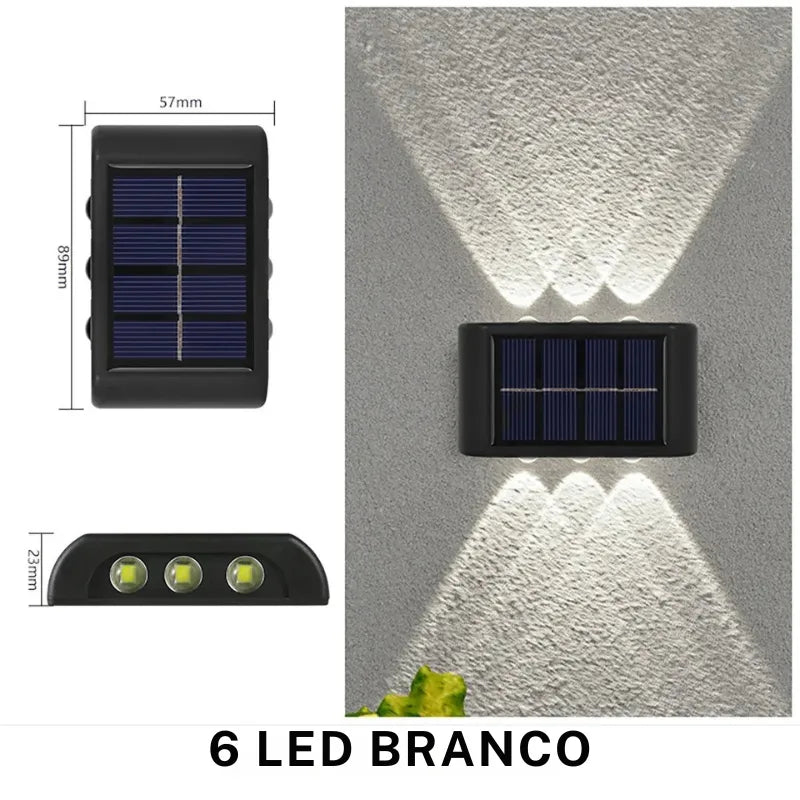 Arandela Solar de Parede Externa – Iluminação Dupla - TEX