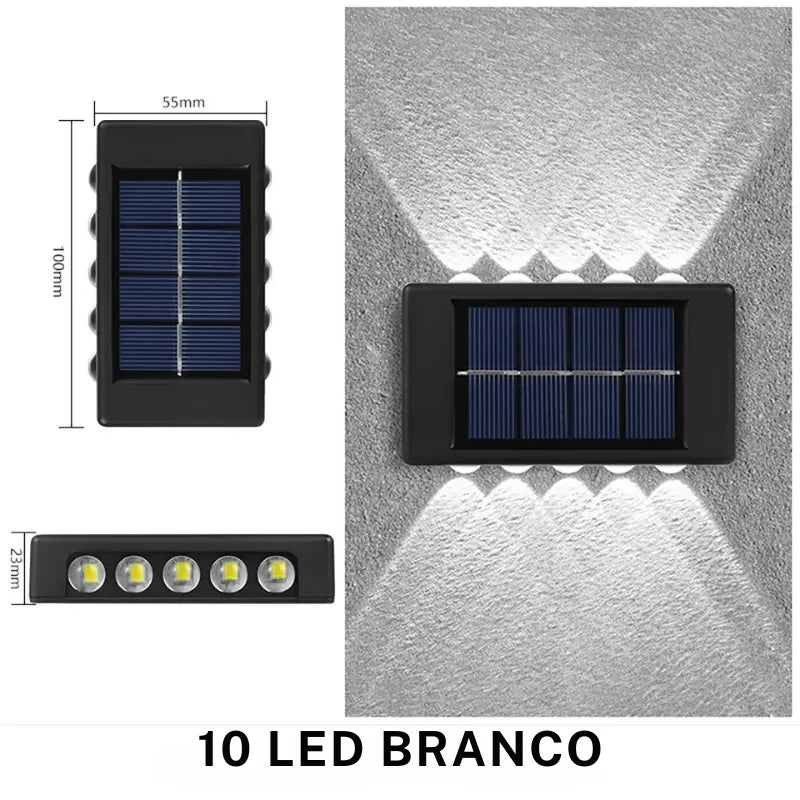 Arandela Solar de Parede Externa – Iluminação Dupla - TEX