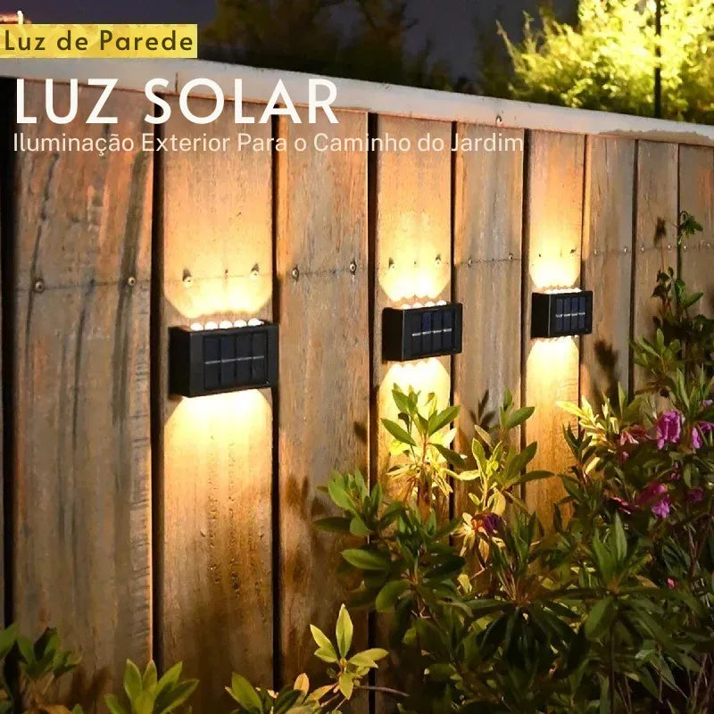 Arandela Solar de Parede Externa – Iluminação Dupla - TEX