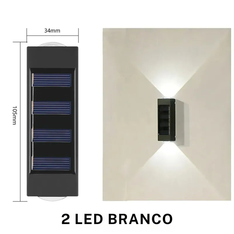 Arandela Solar de Parede Externa – Iluminação Dupla - TEX
