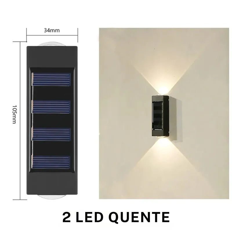 Arandela Solar de Parede Externa – Iluminação Dupla - TEX