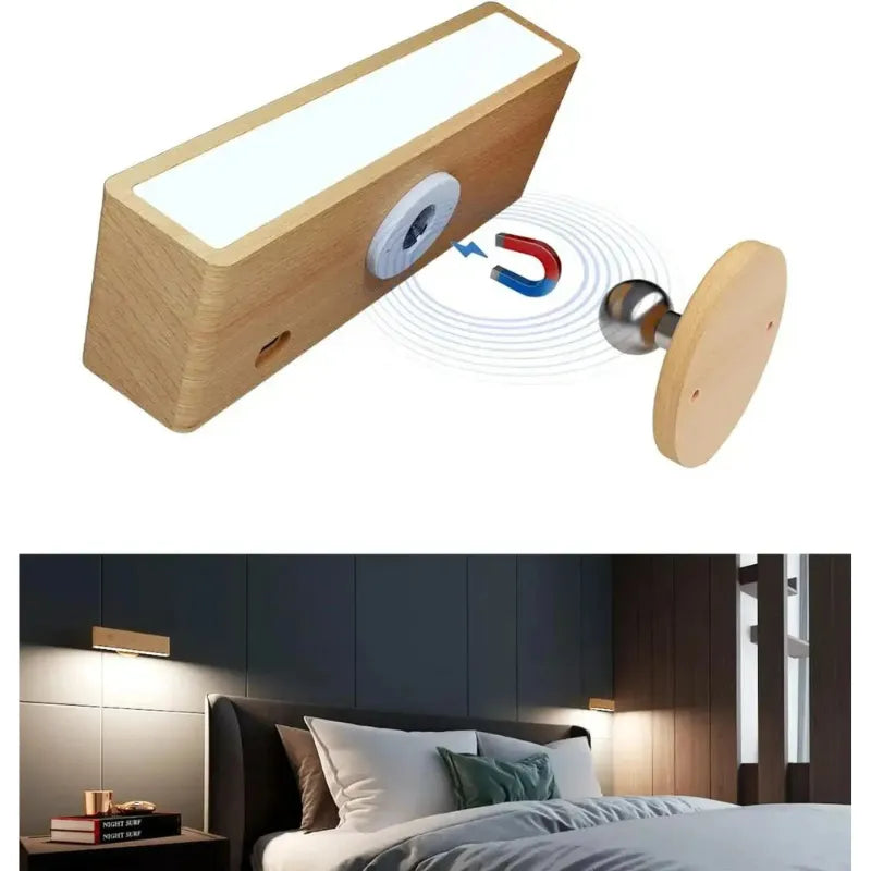 Luminária De Parede Arandela Sem Fio Rotativa WoodMag
