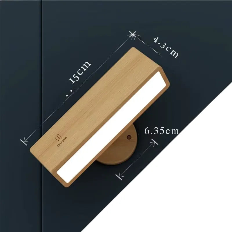 Luminária De Parede Arandela Sem Fio Rotativa WoodMag