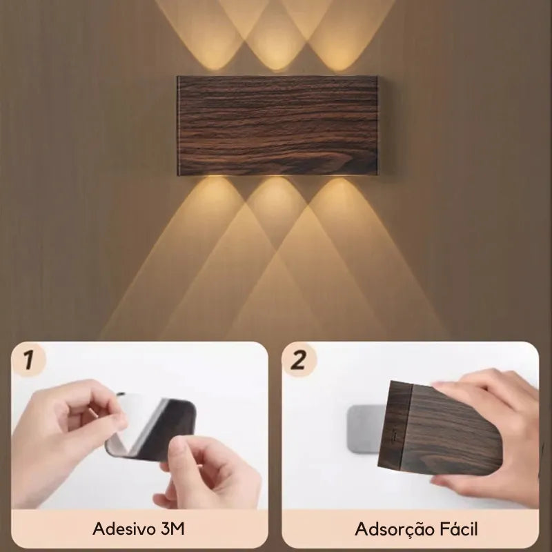 Arandela de Parede Touch Recarregável e Controle Remoto – 3 Cores