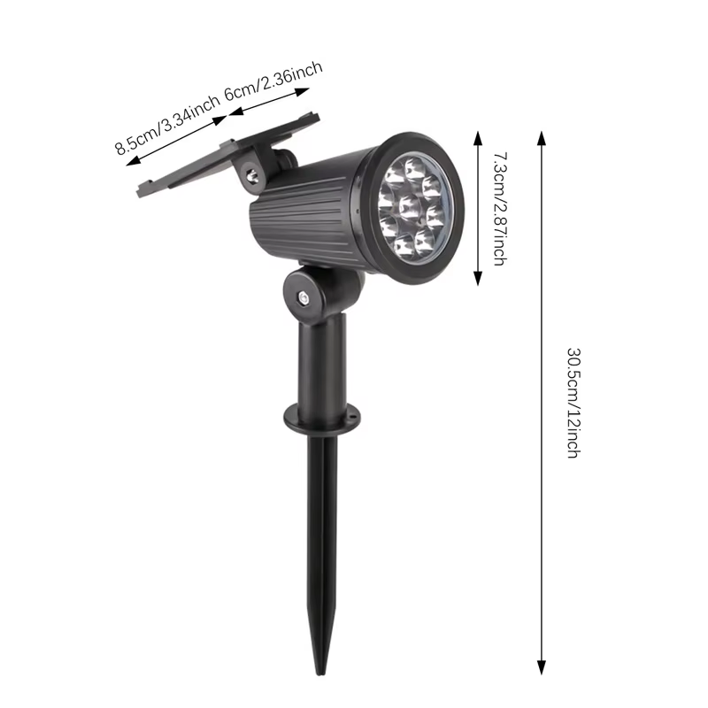 Luminária Solar Espeto para Jardim Com Brilho Ajustável - IP65 à prova d'água - EcoBeam