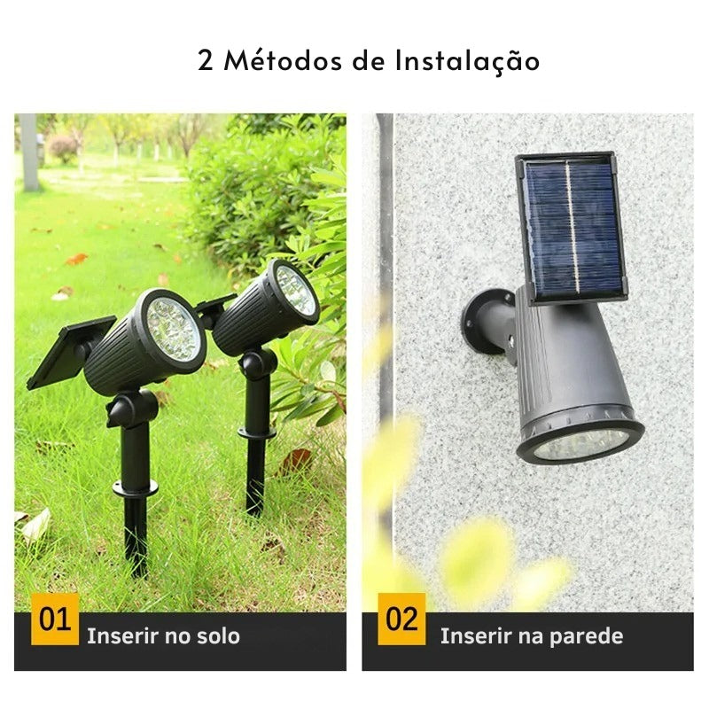 Luminária Solar Espeto para Jardim Com Brilho Ajustável - IP65 à prova d'água - EcoBeam