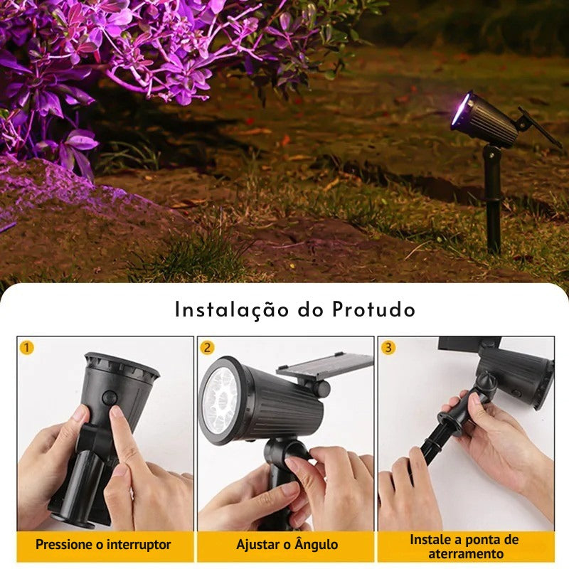 Luminária Solar Espeto para Jardim Com Brilho Ajustável - IP65 à prova d'água - EcoBeam