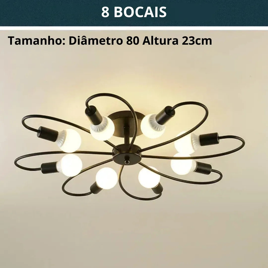 Lustre Vintage Spiral Preto