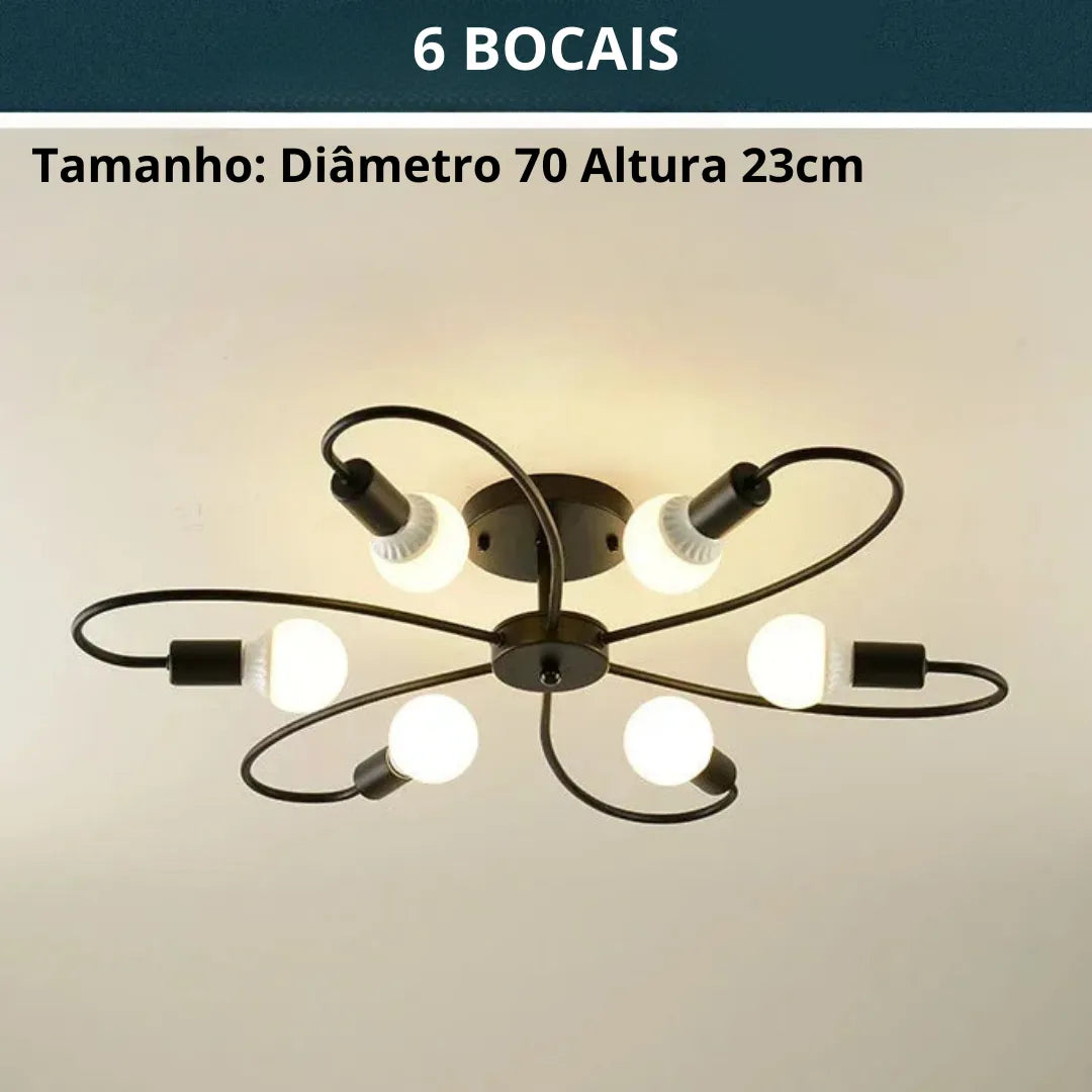 Lustre Vintage Spiral Preto