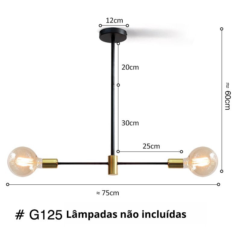 Lustre Minimalista Nordic com Haste Sputnik