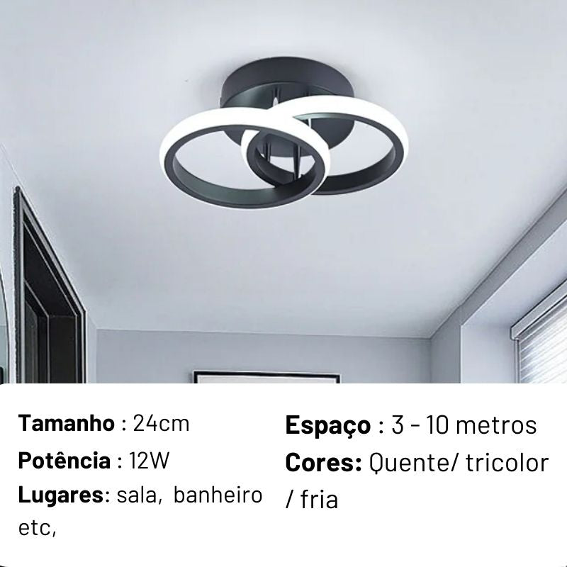 Luminária de Teto Minimalista - Anéis