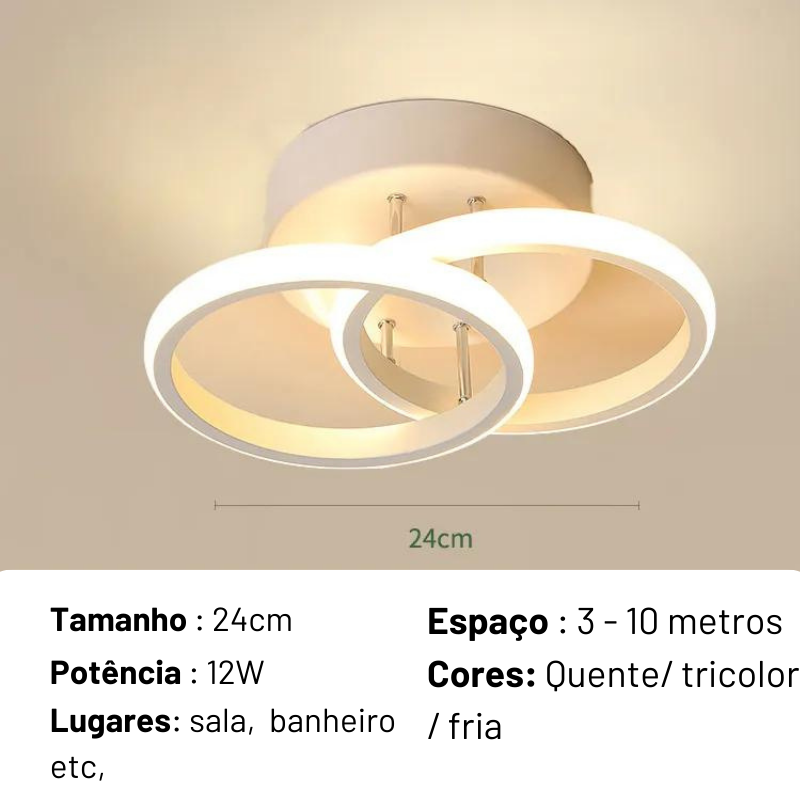 Luminária de Teto Minimalista - Anéis