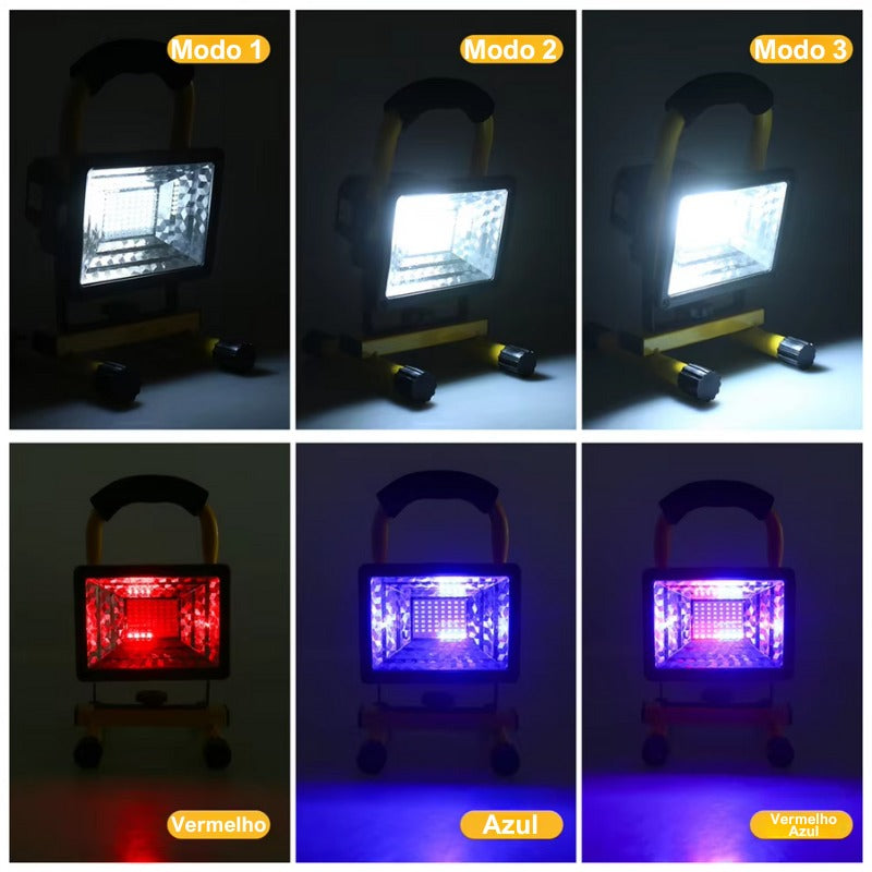 Refletor de LED recarregável - IP65