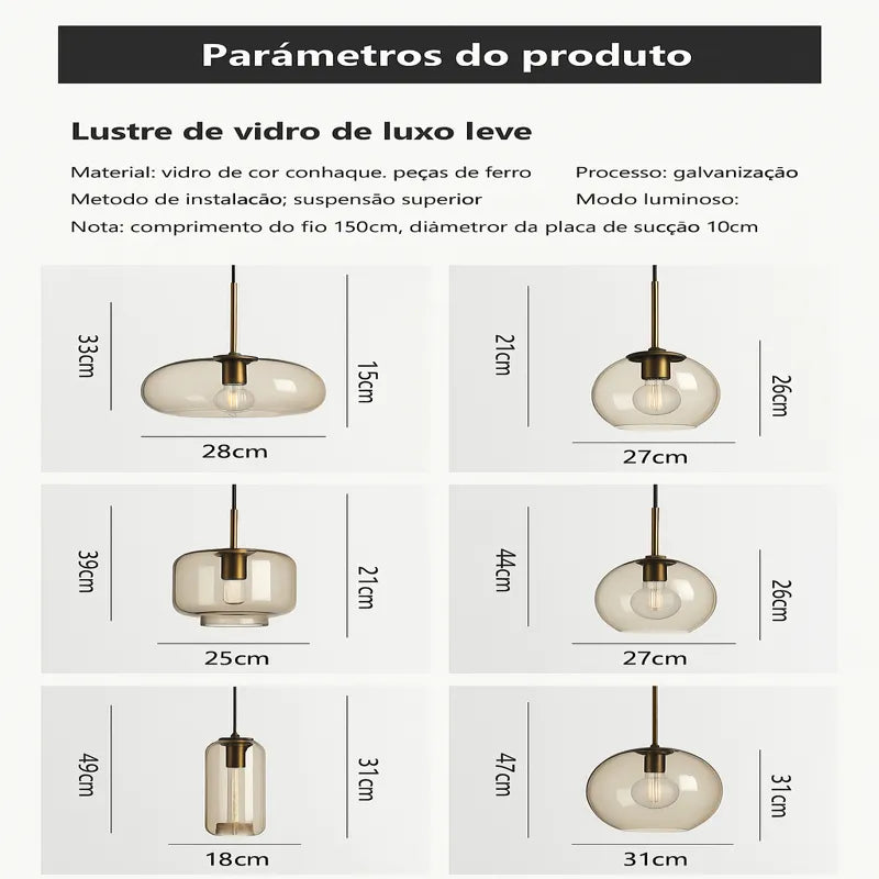 Pendente globo vidro 25