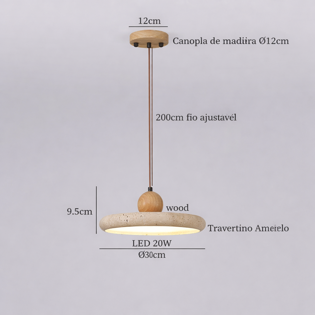 Pendente  de Pedra Redondo  -  59
