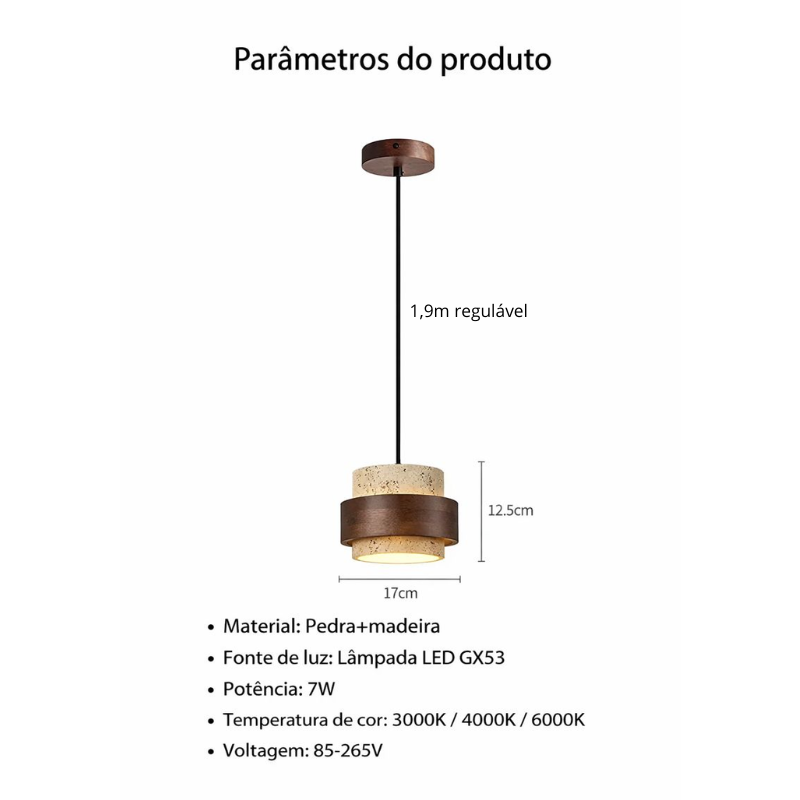 Pendente Luminária Pedra - 48