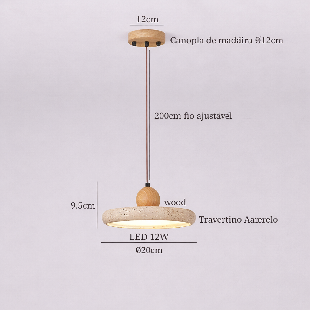 Pendente  de Pedra Redondo  -  59