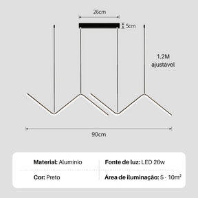 Pendente Minimalista Z Nordic LED - Wave