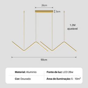Pendente Minimalista Z Nordic LED - Wave