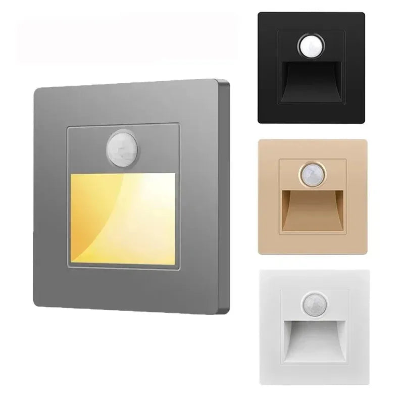 Arandela LED Embutida para Degrau de Escada com Sensor de Presença - STE