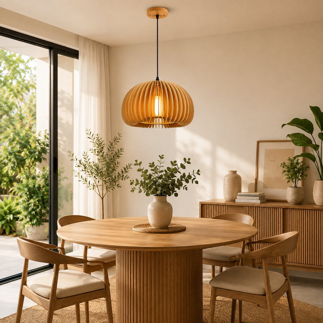 Pendente Bambu Knit - Folhado Wood