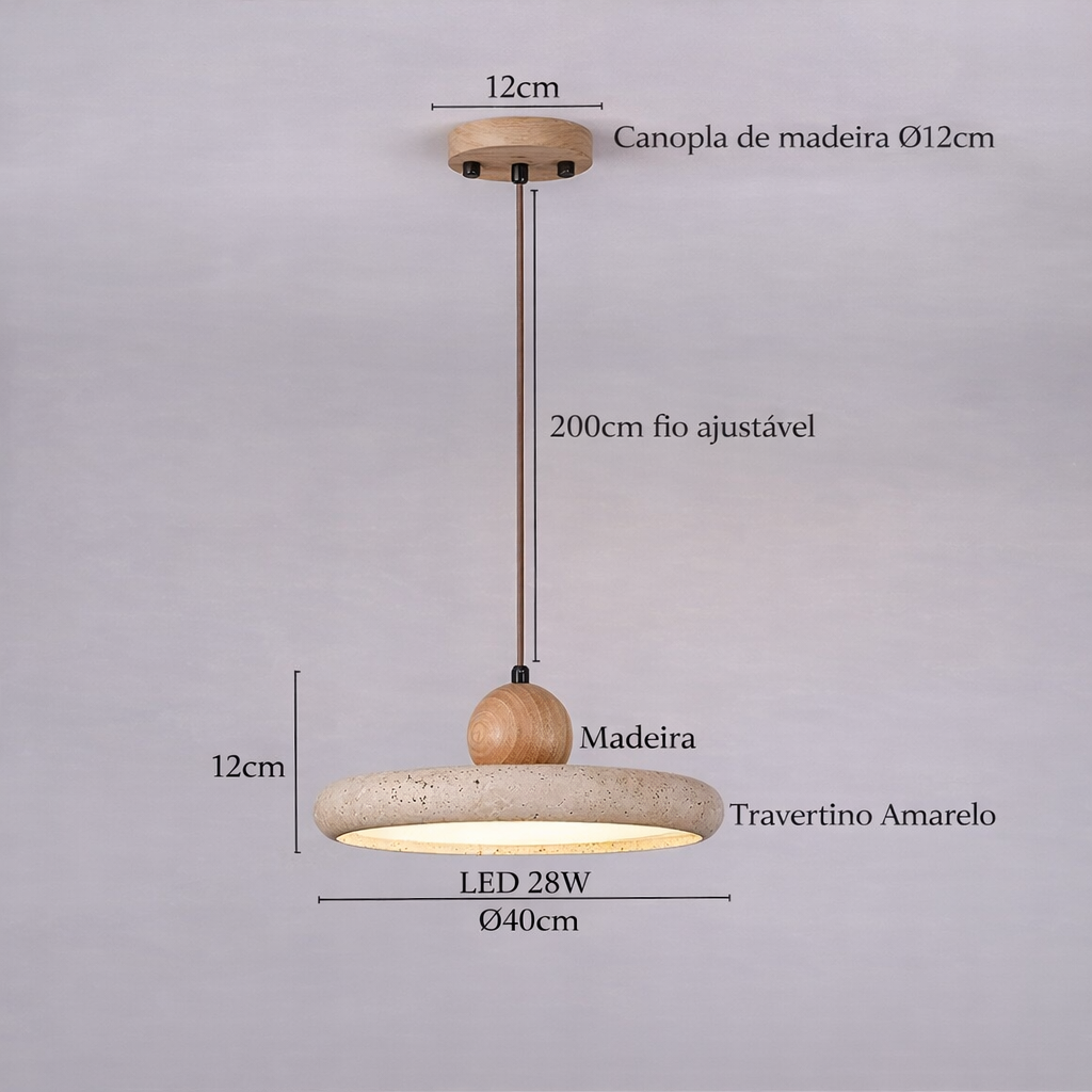 Pendente  de Pedra Redondo  -  59