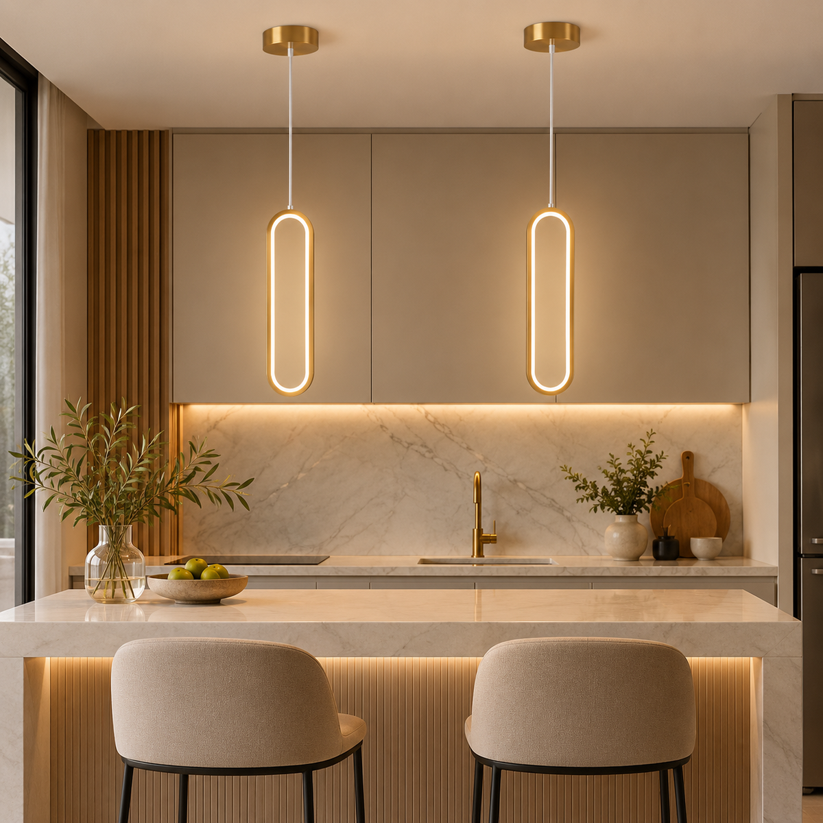 Pendente minimalista de LED