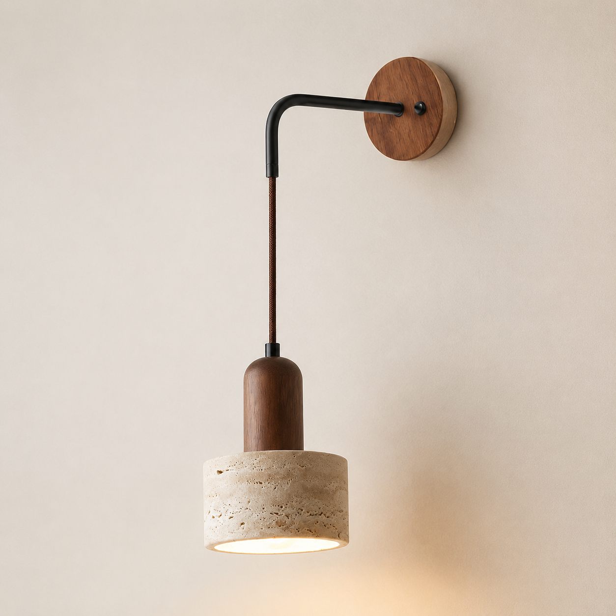 Arandela de Parede mármore com alongamento no cabo -  Flush Fixture