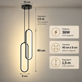 Pendente minimalista de LED