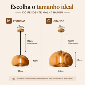 Pendente Bambu Knit - Folhado Wood