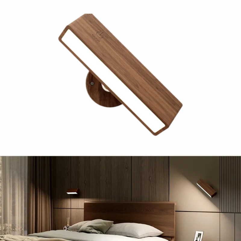 Luminária De Parede Arandela Sem Fio Rotativa WoodMag