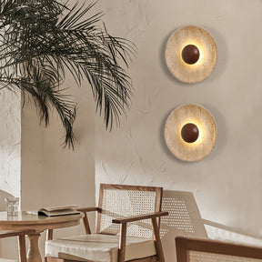 Aveny Arandela de Parede Sun em Travertino - ambiente 2