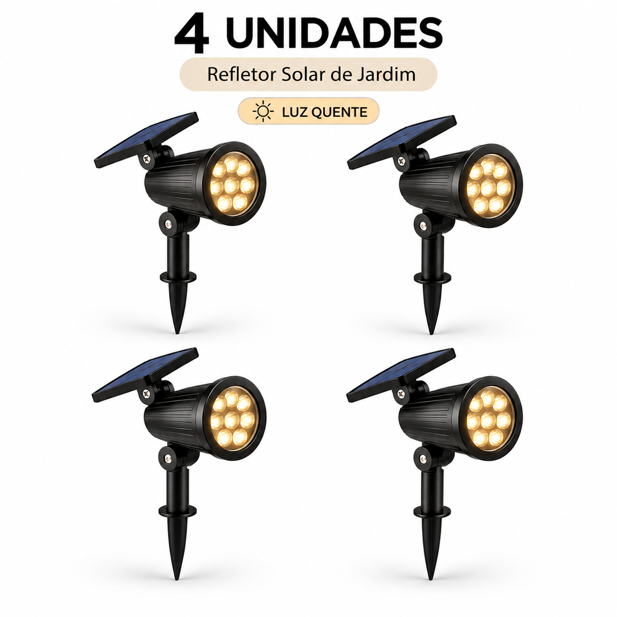 Luminária Solar Espeto para Jardim Com Brilho Ajustável  - IP65 à prova d'água -  EcoBeam