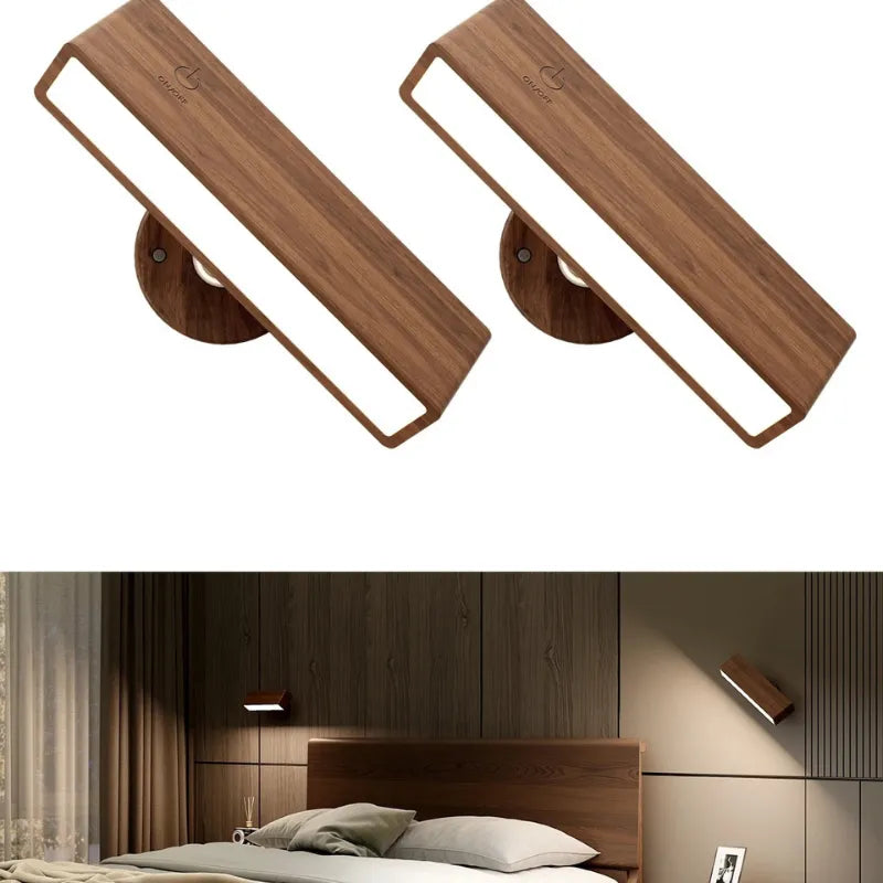 Luminária De Parede Arandela Sem Fio Rotativa WoodMag