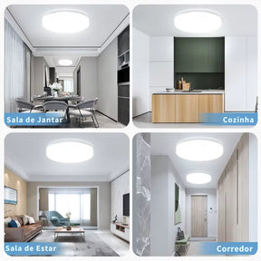 Luminária Plafon de Teto  Redondo Ultrafino – 3 Tons de Luz – IRALAN