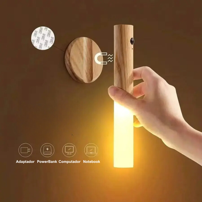 Luminária Sem Fio USB com Sensor de Movimento Portátil - Bastão