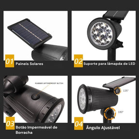 Luminária Solar Espeto para Jardim Com Brilho Ajustável  - IP65 à prova d'água -  EcoBeam