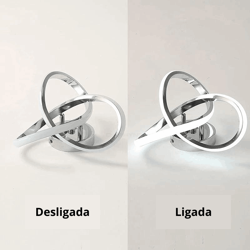 Luminária minimalista Trevo - Dourada / Prata