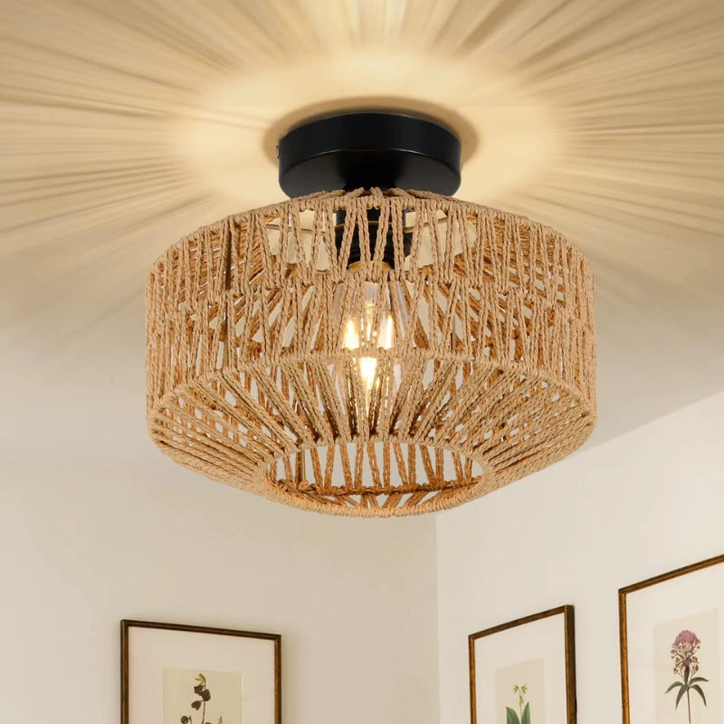 Plafon Luminária Rattan - E27
