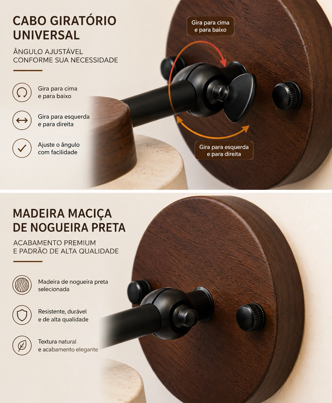 Arandela de Parede Rotativa Interna  Pedra -  51