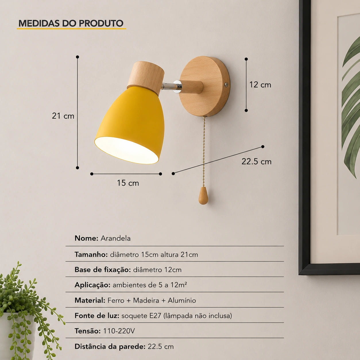 Arandela de Parede Nordic rom