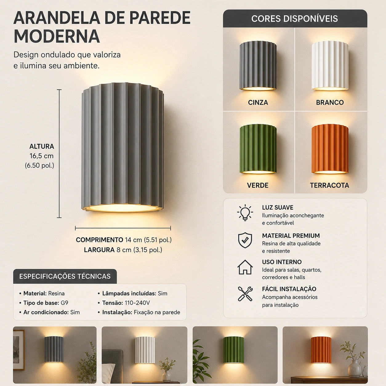 Arandela de Parede Cerâmica  - 121