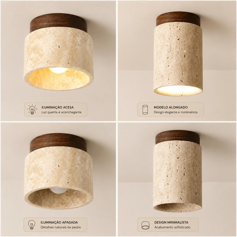 Luminária de Teto Pedra - Flush Fixture