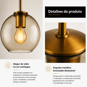 Pendente globo vidro  25