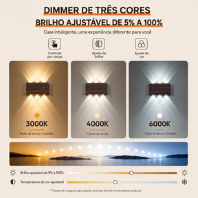 Arandela de Parede Touch Recarregável  e Controle Remoto – 3 Cores