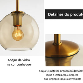 Pendente globo vidro  25