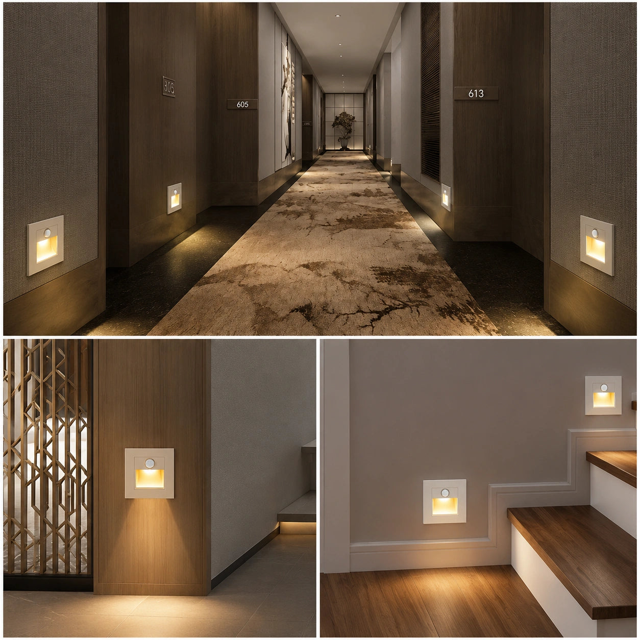 Balizador Arandela LED para Embutir para Degrau de Escada com Sensor de Presença - STE